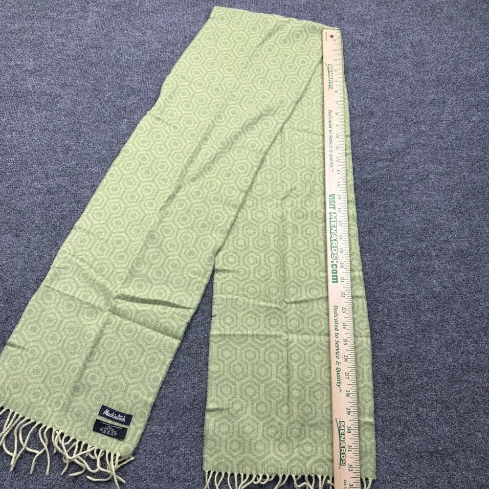 VINTAGE Mackintosh‎ Womens Green Chashmere & Merino Wool Knit Scarf Tassles